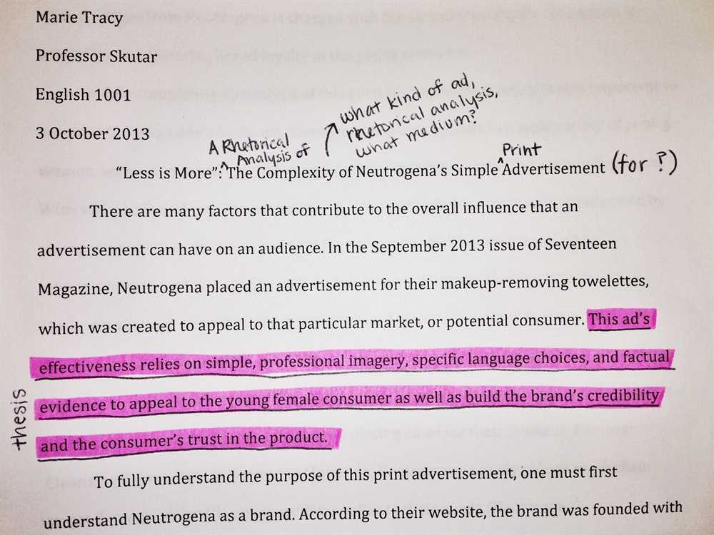 A thesis statement is a one-sentence summary of a paper's content.
