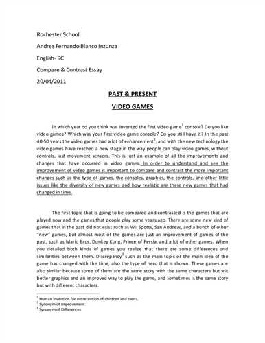 Comparison essays