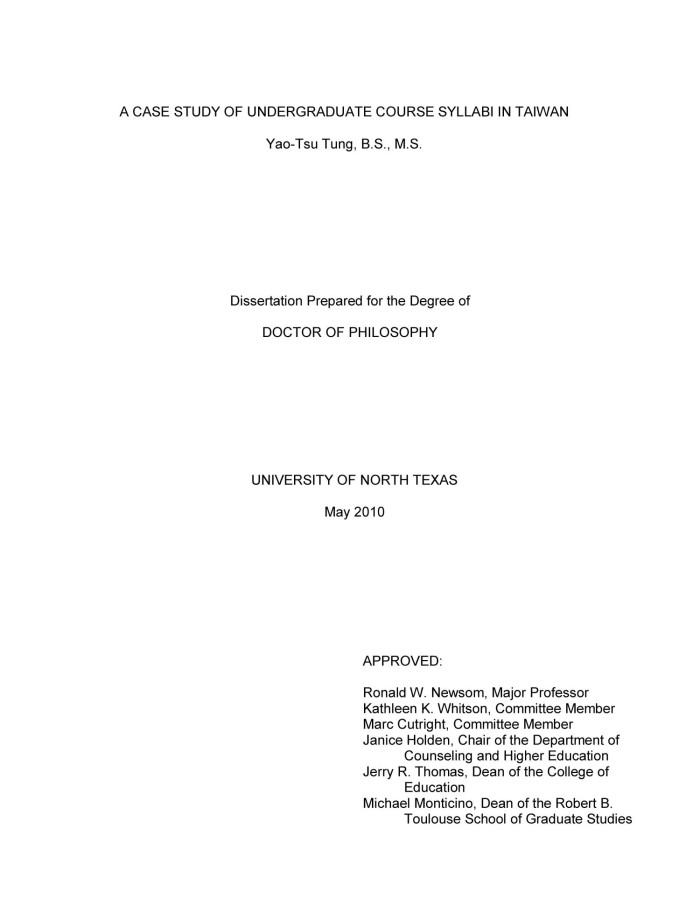 Undergraduate dissertation